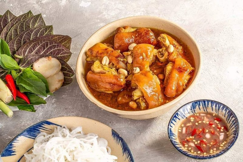 giả cầy miền Trung, giò heo ngon, món giả cầy cay, giò heo tươi